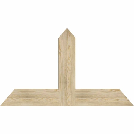 Ekena Millwork Portland Rough Sawn Timber Gable Bracket, Douglas Fir, 48"W x 28"H x 4"D x 6"F, 14/12 Pitch GBW048X28X0406POR00RDF